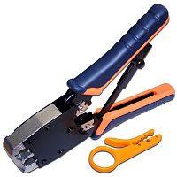 Обжимной инструмент 6P, 8P, с храповым механизмом | код LAN-CRI-500R | LANMASTER