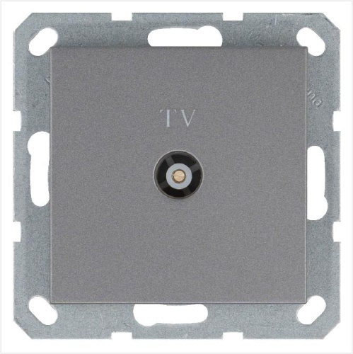 Розетка телевизионная оконечная TV Ф9.5мм механизм алюм. Jasmart G6001S