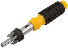 Отвертка реверсивная, 6 CrV бит, желтая ручка с антискользящей накладкой | код 56295 | FIT