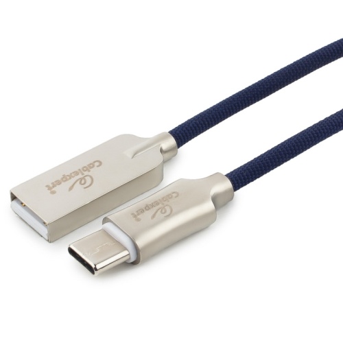 Кабель USB 2.0 Cablexpert CC-P-USBC02Bl-1.8M, AM/Type-C, серия Platinum, длина 1.8м, синий, нейлоновая оплетка, блистер | код CC-P-USBC02Bl-1.8M | Cablexpert