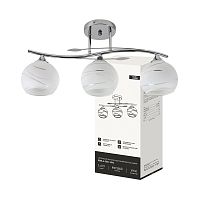 Светильник AURA PERLA-3Е27-LWC 3хE27 потолочн. линейный под лампу плафон матов.; хром IN HOME 4690612064543