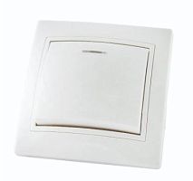 Выключатель 1 кл. с подсветкой 10А белый Таймыр (пром. упак., бакелит. основание) TDM | код SQ1814-0504 | TDM