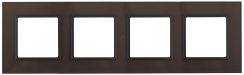 Рамка на 4 поста, стекло, Эра Elegance, бронза+антр, 14-5104-13 | код Б0034529 | ЭРА