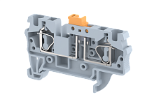 Клемма проходная пружинная 4 мм2 с размыкателем, на 2 подключения, серая SQK4-GREY | код 2103120000 | Elmex