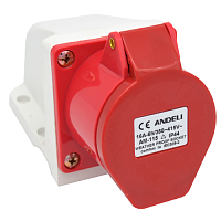 Розетка стационарная AM-115 16A 380V~415V 3P+N+E IP44 (ANDELI) | код ADL13-015 | ANDELI