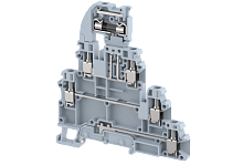 Клемма проходная винтовая 4 мм2, двухуровневая, под предохранитель, с заземлением, на 5 подключений, зеленая TQF4-2T+E-GREEN | код 1203280003 | Elmex