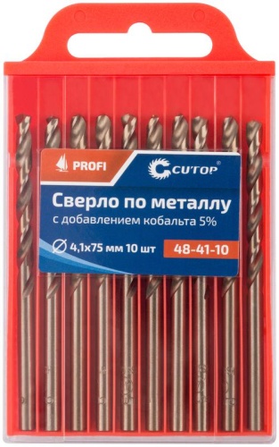 Сверло по металлу Cutop Profi с кобальтом 5%, 4.1X75 мм (10 шт) | код 48-41-10 | FIT фото 3