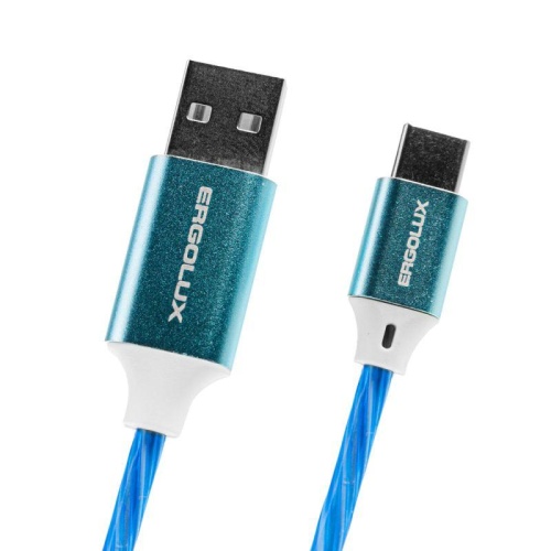 Кабель USB-Type C ELX-CDC02-C06 3А 1.2м LED зарядка+передача данных коробка син. Ergolux 15305 фото 5