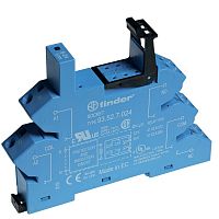 Розетка с безвинтовыми клеммами (пружинный зажим) для реле 41 серии, питание 220В DC, в комплекте пластиковая клипса, опции: LED | код 93520240 | FINDER