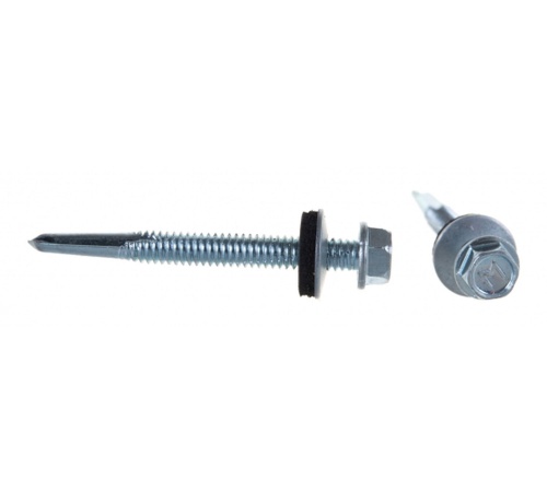 Саморез кровельный 5.5х51 сверло шайба EPDM | код screw-KR-5.5х51s | Крепдил