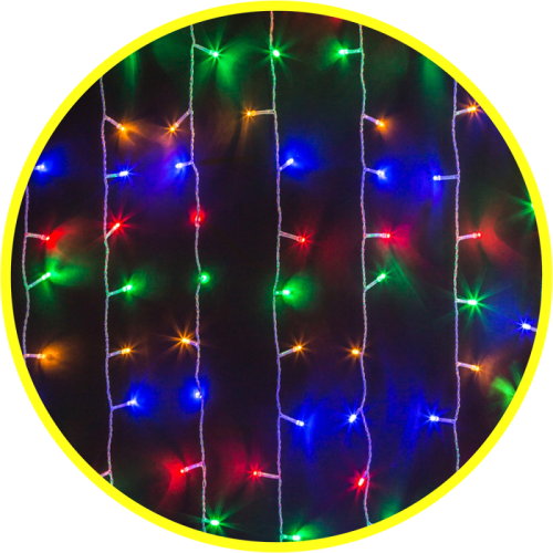 Гирлянда новогодняя светодиодная NGF-D022-02 занавес RGBY 357 2х1.5м IP20 TR | код 93646 | Navigator Group