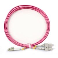 Патч-корд оптический LANMASTER, дуплексный, LC/PC-SC/PC, OM4, LSZH, 5.0 м | код LAN-2LC-2SC/OM4-5.0 | LANMASTER