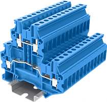 TUD4-2-BU Клемма TU 2-уровневая проходная винтовая, сеч.4мм2, син., шт | код TUD4-2-BU | SUPU