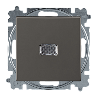 Basic 55 - Выключатель с подсветкой (шато-черный, блистер) | код 1012-0-2175-00.00-01.01-01.00 | ABB