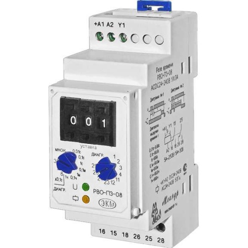Реле времени РВО-П3-08 УХЛ4 24-240В AC/DC | код A8302-16930753 | Меандр