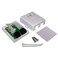 Настенная розетка, 2 порта RJ-45 категории 6, UTP, белая | код TWT-SM2-4545/6-WH | TWT