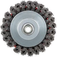 Корщетка чашечная гайка М14 стальная витая проволока 125мм КУРС 39044