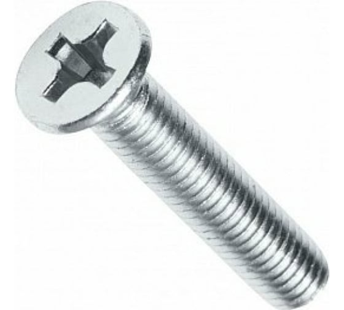 Винт DIN965 М3х12 потайная голова класс прочности 4.8 покрытие цинк | код DIN965-М3х12 | Крепдил
