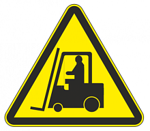 Знак W 07 Внимание. Автопогрузчик 200х200х200 мм, пластик ГОСТ Р 12.4.026-2001 EKF | код pn-w-07 | EKF