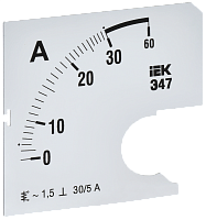Шкала смен. для амперметра Э47 60/5А-1,5 72х72мм IEK | код IPA10D-SC-0060 | IEK