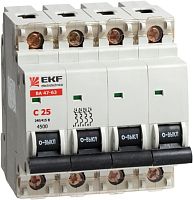 Автоматический выключатель ВА 47-63, 4P 20А (C) 4,5kA EKF|mcb4763-4-20C|EKF 