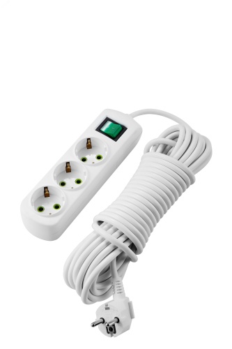 LETITIA Удлинитель с/з 3 входа 5 метров с выключателем | код 721-0305-302 | Lezard