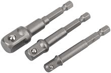 Набор адаптеров под головки с хвостовика U-типа под биты 3 шт CrV сталь FIT 57953