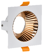 Светильник 4109 встр. поворотн. GU10 белый/золото пласт. IEK | код LT-UVB0-4109-GU10-1-K22 | IEK