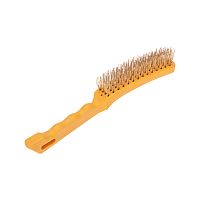 Щетка по металлу с пластиковой ручкой 4 ряд. 260 мм Kranz | код KR-91-1236 | KRANZ