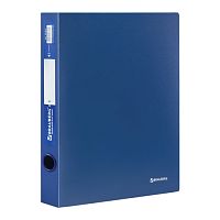 Папка на 2 кольцах BRAUBERG Стандарт, 40 мм, синяя, до 300 листов, 0,9 мм, 221617 | код 221617 | BRAUBERG