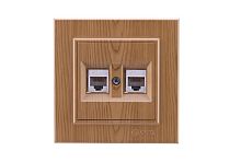 Розетка компьютерная 2-я CAT5 СП Karea IP20 дуб Makel 56101036