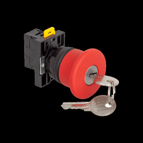 Кнопка грибовидная аварийной остановки с ключом, красная, 40 мм, возврат поворотом с фиксацией, 1NC, IP54, пластик MTB2-ES142 | код 139423 | MEYERTEC фото 3
