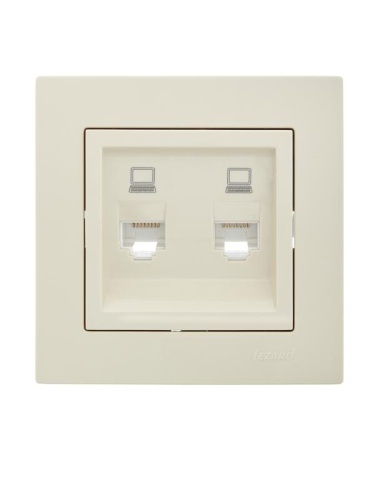 Розетка компьютерная 2-м СП Vesna механизм крем. LEZARD 742-0388-141 фото 4