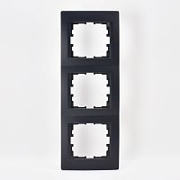 Рамка 3-ая вертикальная б/вст чёрный бархат (10шт/120шт) KARINA | код 707-4200-153 | Lezard