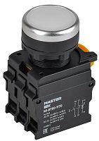 Кнопка с подсветкой и фиксацией d=22мм 1NO+1NC белая MASTER IEK | код MI-BT60-11TD-3-11-K01 | IEK