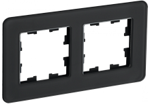 BRITE Рамка 2-мест. РУ-2-2-Бр стекло черн. RE IEK | код BR-M22-G-41-K02 | IEK