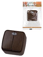 Выключатель 2-кл. открытой установки с подсветкой IP20 10А, венге Дача Народная | код SQ1824-0044 | TDM НАРОДНЫЙ