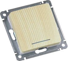 Выключатель одноклавишный, с индикацией, скрытой установки, в рамку, сосна | код ВС10-412-02 | HEGEL