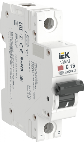 ARMAT Авт. выкл. M06N-DC 1P C 16А IEK | код AR-M06N-1-C016DC | IEK ARMAT Авт. выкл. M06N-DC 1P C 16А IEK | код AR-M06N-1-C016DC | IEK