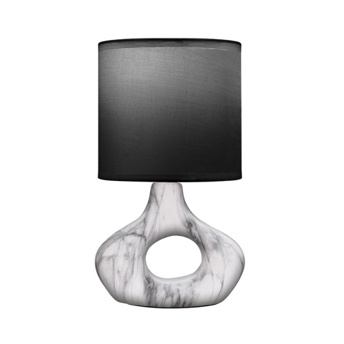 Светильник декоративный настольный Форте, основание кольцо под белый мрамор, черный абажур, цоколь Е27, 60Вт REXANT | код 603-1026 | REXANT