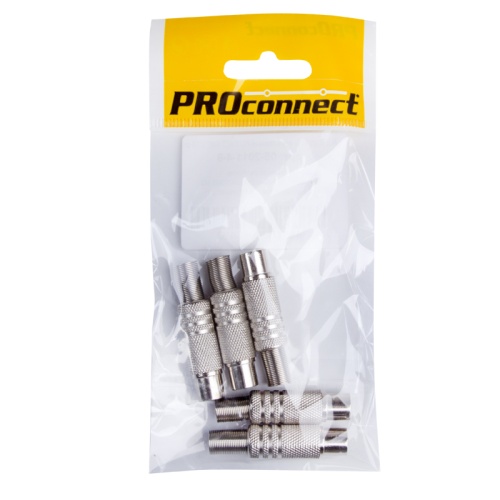 Разъем антенный на кабель, (штекер-TV никель с пружиной), (5шт.) (пакет) PROconnect | код 05-2011-4-9 | PROCONNECT