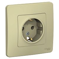 Розетка 1-м СП Blanca 16А IP20 250В с заземл. без защ. шторок беж. | код. BLNRS001017 | Schneider Electric