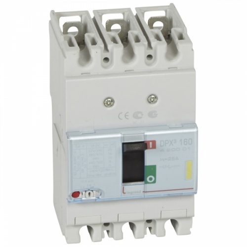 Автоматический выключатель DPX3 160 - термомагнитный расцепитель - 16 кА - 400 В~ - 3П - 25 А | код. 420001 | Legrand 
