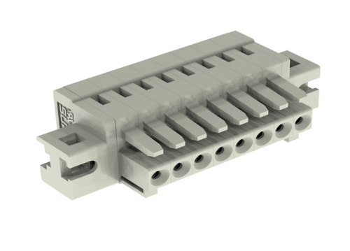 435104/010 Розетка каб. MCS, с монтаж.ножками, шаг 3.5мм, 4 конт., с креп. фланц.,бел., шт | код 435104/010 | SUPU