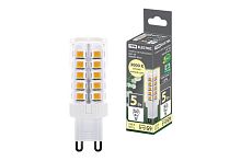 Лампа светодиодная G9-5 Вт-230 В-3000 К, SMD, 16x49 мм TDM | код SQ0340-0222 | TDM