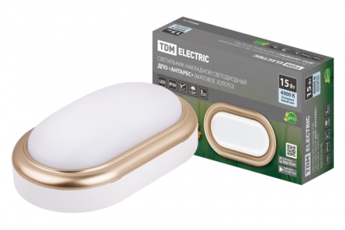 Светильник накладной LED ДПО Антарес 15Вт 4000К овал 221*131*68 мм мат.золото IP54 TDM | код SQ0354-0020 | TDM Светильник накладной LED ДПО Антарес 15Вт 4000К овал 221*131*68 мм мат.золото IP54 TDM | код SQ0354-0020 | TDM