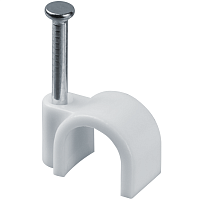 Скоба крепежная круглая с гвоздем d8мм OCR-08-50 пластик. (уп.50шт) ОНЛАЙТ 90692