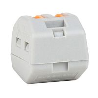 Клемма строительно-монтажная OptiKit СМК 222-412 с рычагом 2 отверстия 0,2-2,5(4,0)мм2 | код 351062 | КЭАЗ