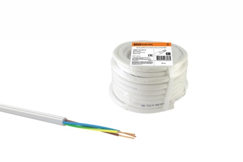 Провод ПВС 3х1.5 ГОСТ (бухта 10м) белый | код SQ0118-0015 | РЭМЗ ТМ Провод ПВС 3х1.5 ГОСТ (бухта 10м) белый | код SQ0118-0015 | РЭМЗ ТМ