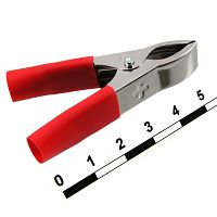 Зажим-крокодил RUICHI 8-0035 под пайку/обжим, 17 мм, 15 А, красный | код 70099 | Ruichi